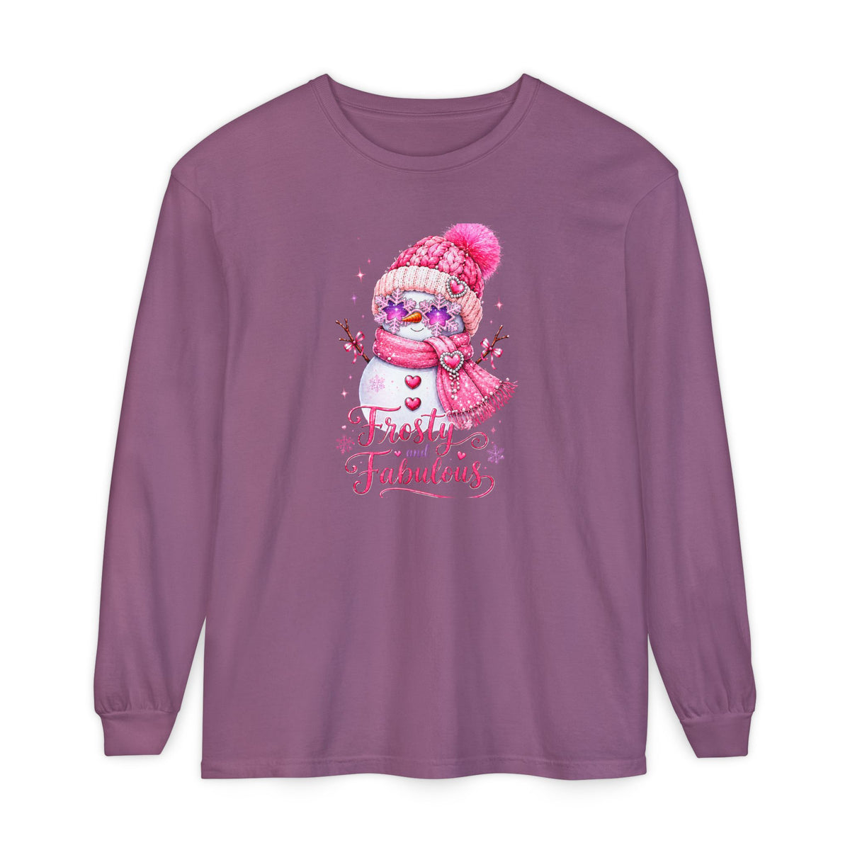 Coquette Christmas Sweater, Pink Snowman Holiday Sweatshirt, Girly Christmas Shirt, Frosty and Fabulous Snowman Tee, Cute Winter Sweater