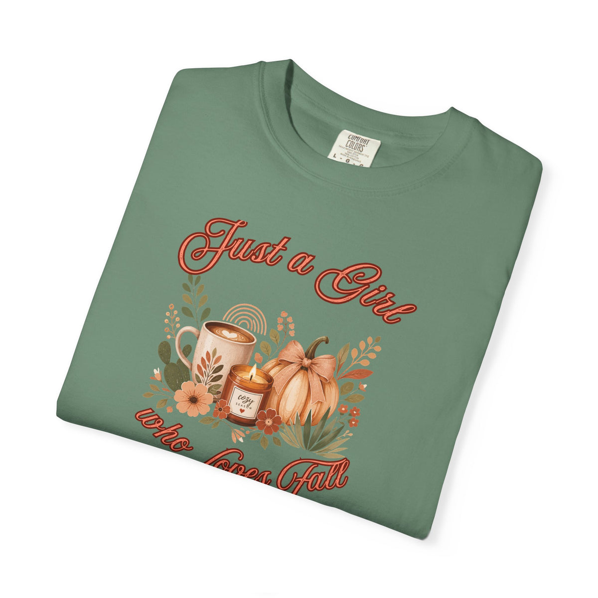 Just a Girl Who Loves Fall Shirt | Pumpkin Latte Tee | Autumn Women's Graphic Tee | Fall Season Shirt | Cozy Fall Gift for Her
