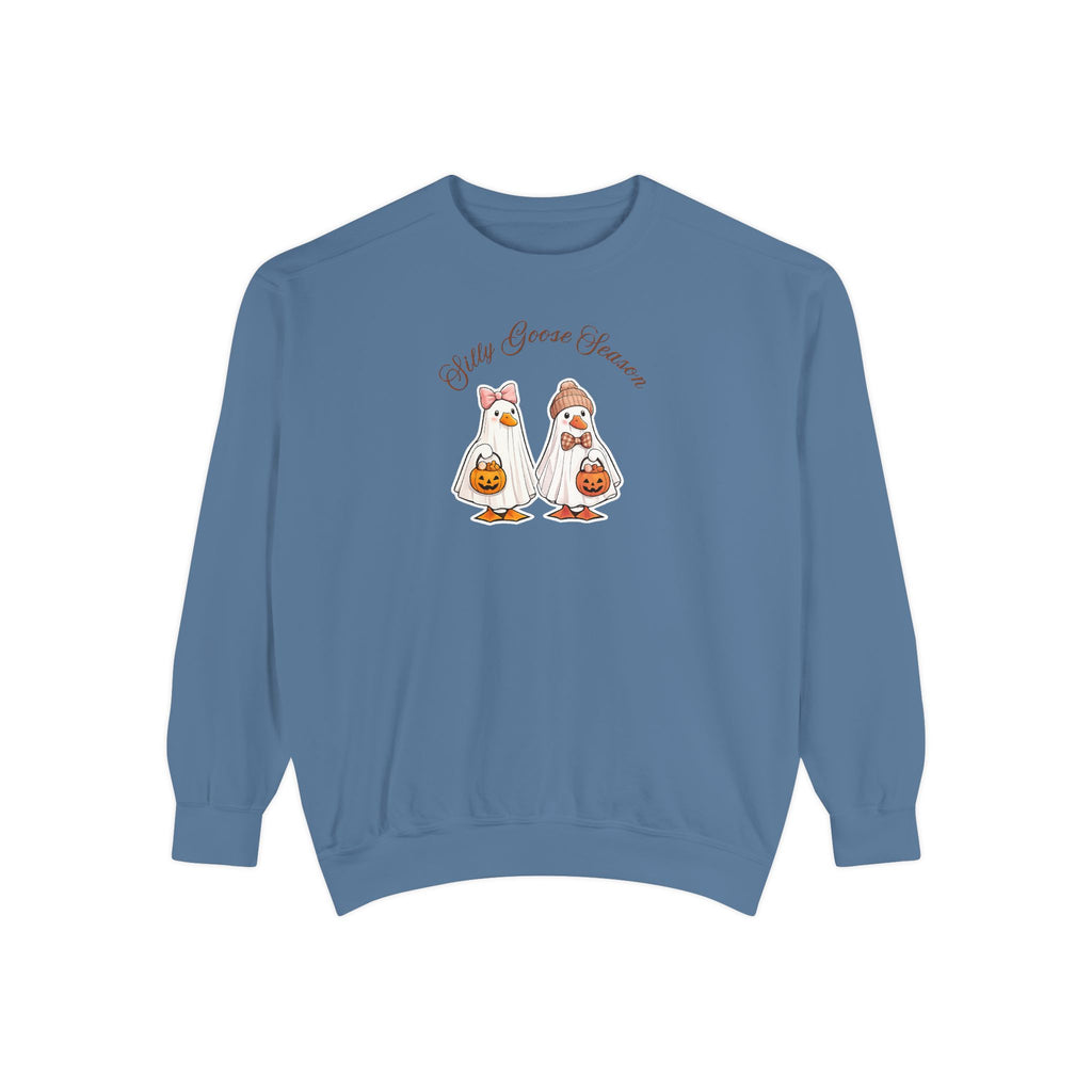 Silly Goose Season Sweatshirt, Ghost Goose Halloween Sweater, Funny Halloween Sweatshirt, Autumn Fall Crewneck, Cute Goose Gift for Her