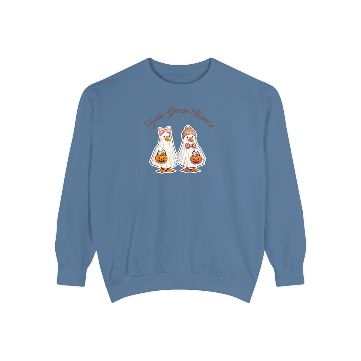 Silly Goose Season Sweatshirt, Ghost Goose Halloween Sweater, Funny Halloween Sweatshirt, Autumn Fall Crewneck, Cute Goose Gift for Her