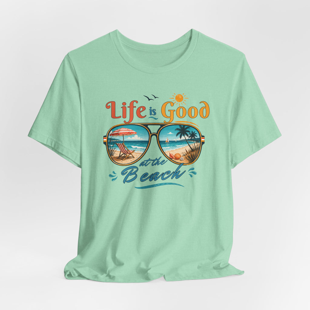 Life is Good at the Beach T-Shirt, Retro Summer Tee, Beach Lover Gift, Vacation Shirt, Womens Graphic Tee, Summer Outfit