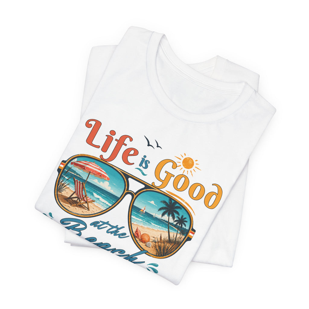 Life is Good at the Beach T-Shirt, Retro Summer Tee, Beach Lover Gift, Vacation Shirt, Womens Graphic Tee, Summer Outfit
