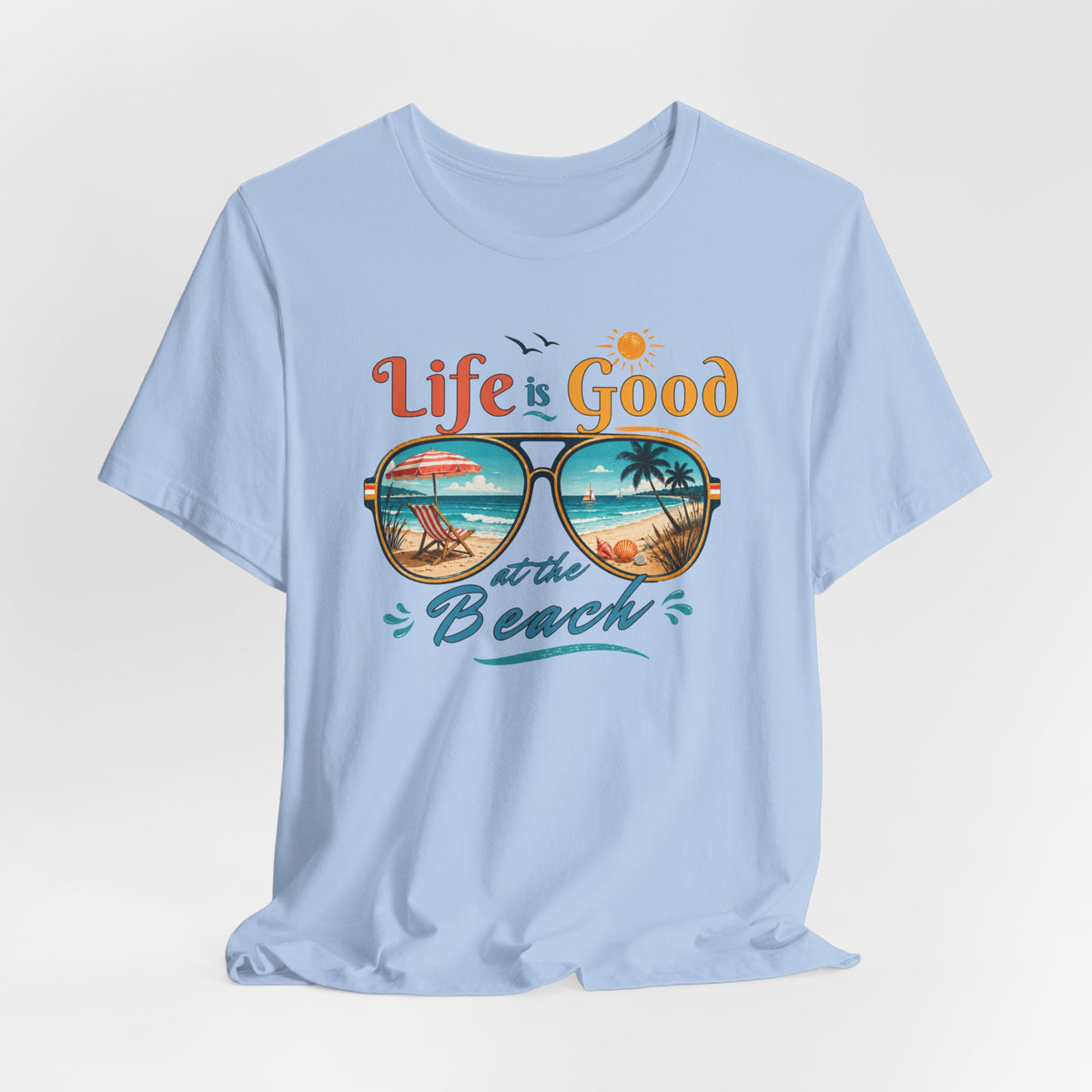 Life is Good at the Beach T-Shirt, Retro Summer Tee, Beach Lover Gift, Vacation Shirt, Womens Graphic Tee, Summer Outfit