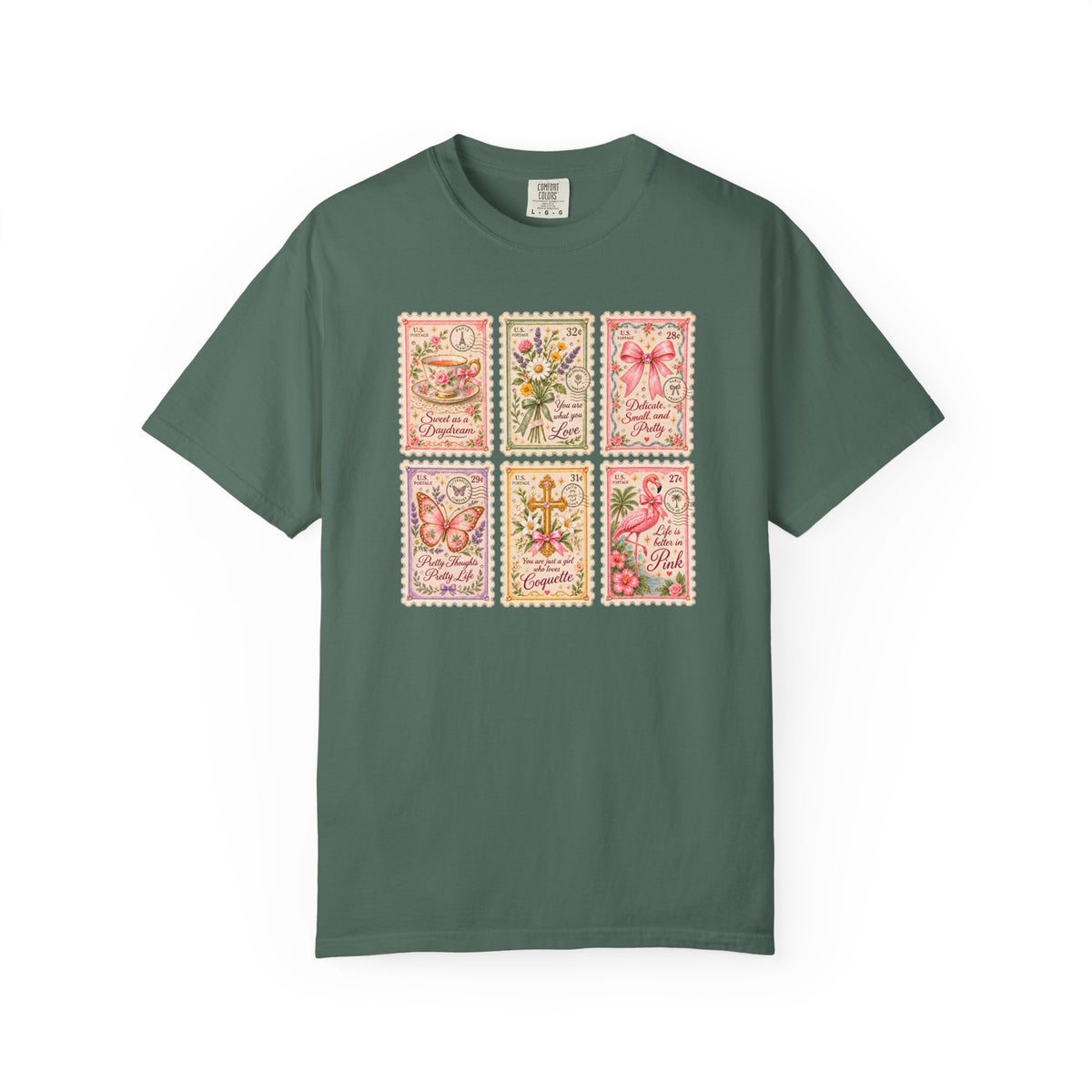 Christian Faith Tee, Comfort Colors Cottagecore Shirt, Coquette Vintage Shirt, Floral Cottagecore Tee, Wildflower Stamp Tshirt, Pink Bow