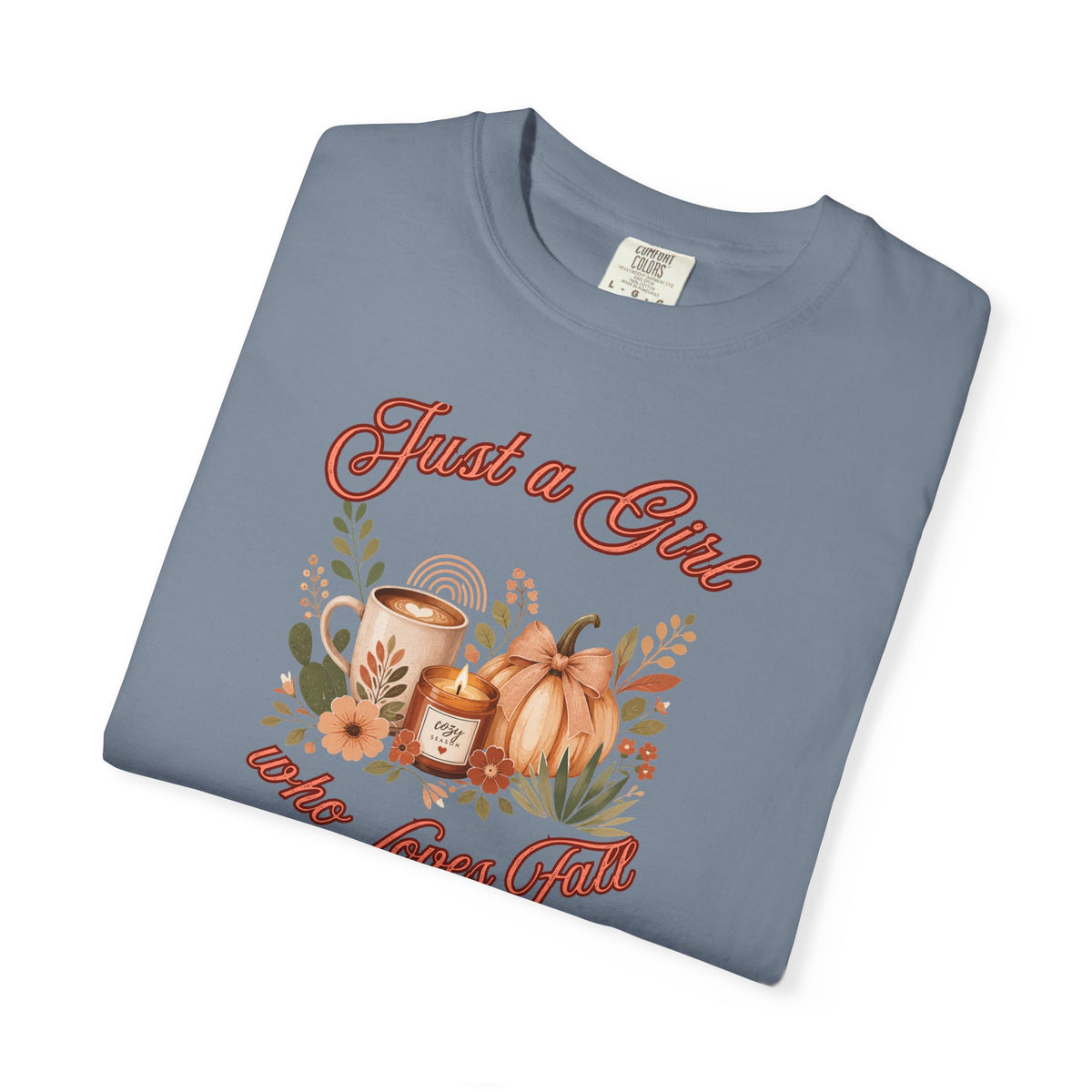Just a Girl Who Loves Fall Shirt | Pumpkin Latte Tee | Autumn Women's Graphic Tee | Fall Season Shirt | Cozy Fall Gift for Her