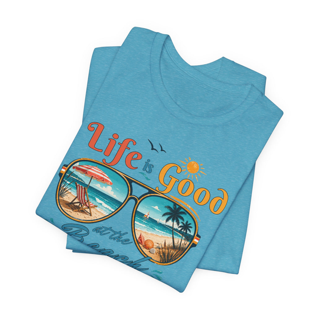 Life is Good at the Beach T-Shirt, Retro Summer Tee, Beach Lover Gift, Vacation Shirt, Womens Graphic Tee, Summer Outfit