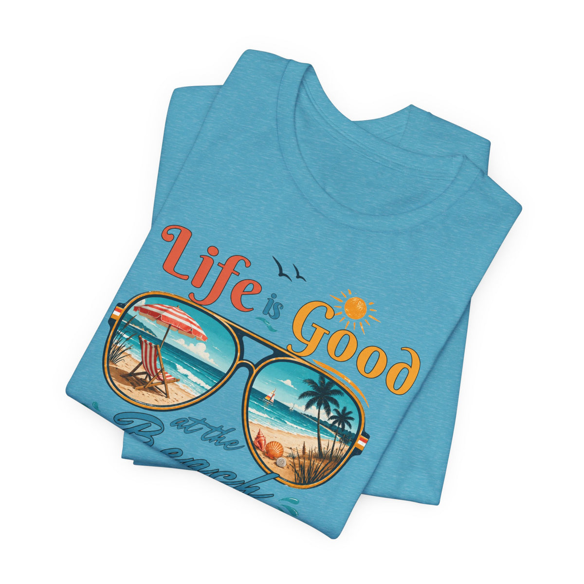 Life is Good at the Beach T-Shirt, Retro Summer Tee, Beach Lover Gift, Vacation Shirt, Womens Graphic Tee, Summer Outfit