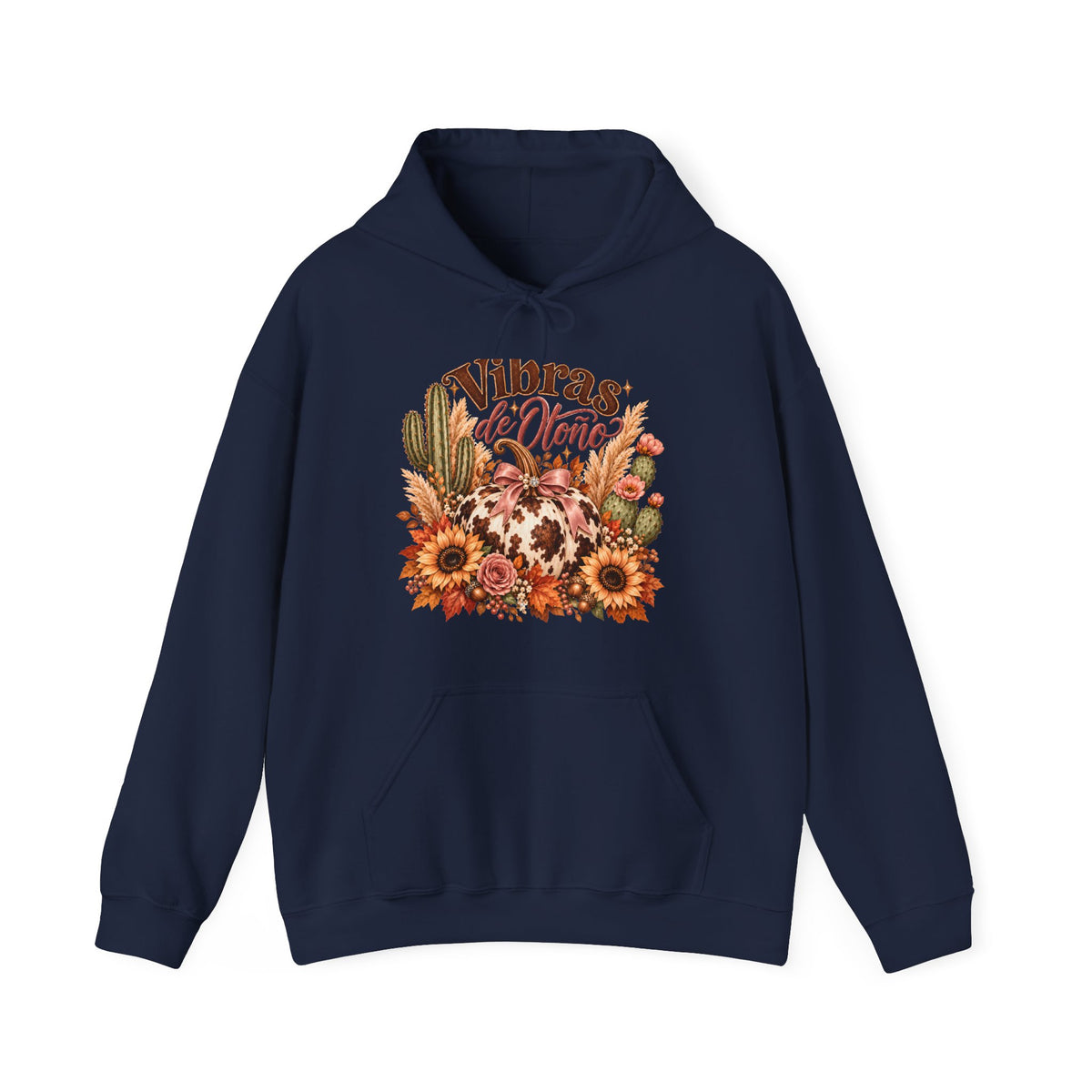 Comfort Colors Sweatshirt Pumpkin Hoodie Thanksgiving Sweatshirt Vintage Fall Boho Cactus Vibras de Otoño Fall Vibes Hoodie Women Gift
