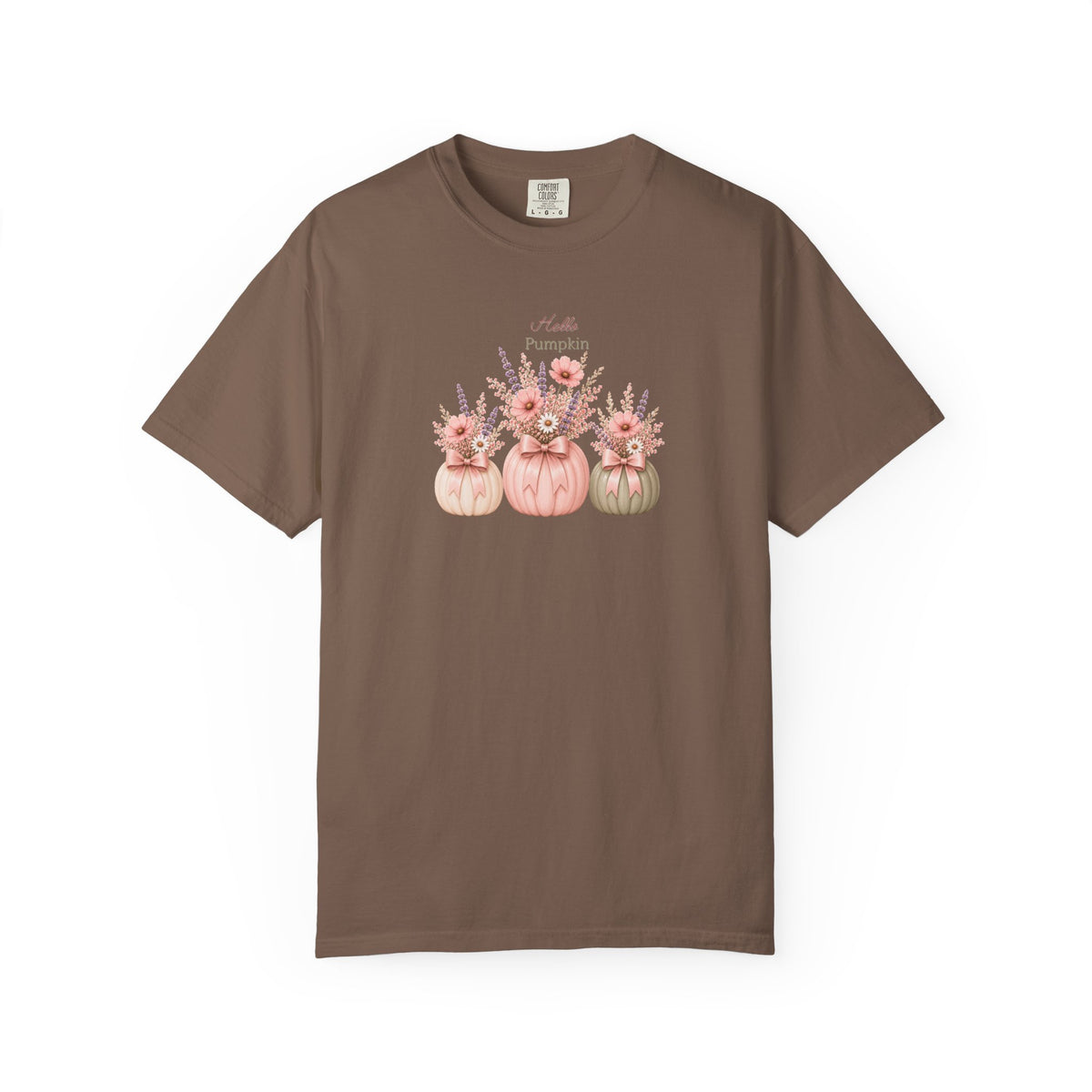 Hello Pumpkin Shirt, Fall Pumpkin Tee, Cute Floral Pumpkin T-Shirt, Autumn Shirt for Women, Cottagecore Fall Top, Pumpkin Patch Gift Tee