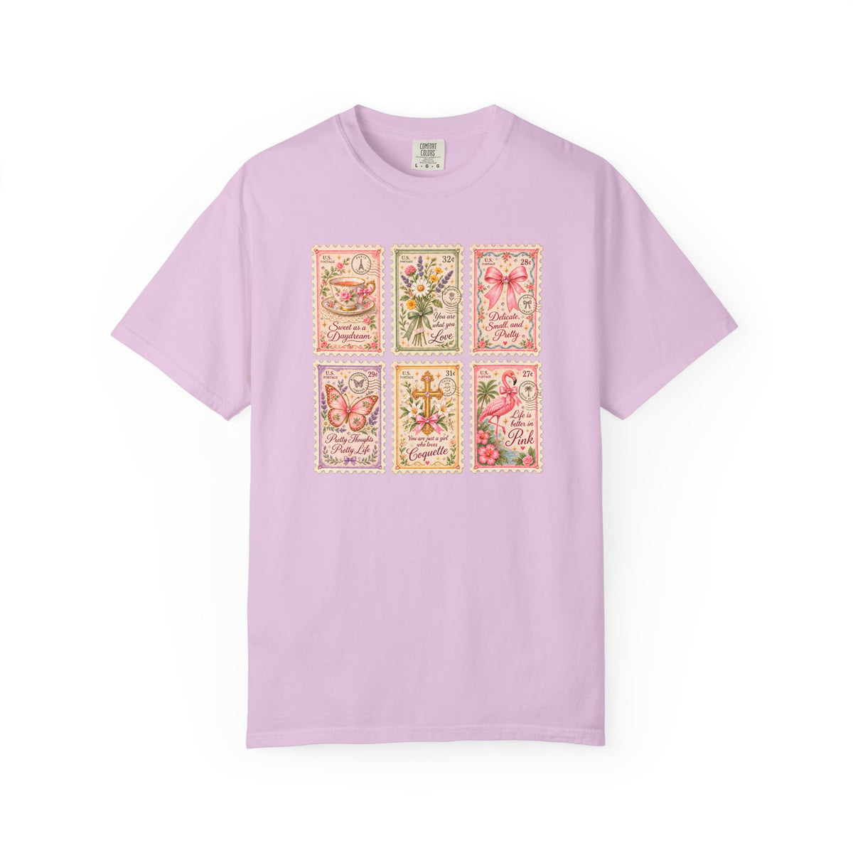 Christian Faith Tee, Comfort Colors Cottagecore Shirt, Coquette Vintage Shirt, Floral Cottagecore Tee, Wildflower Stamp Tshirt, Pink Bow