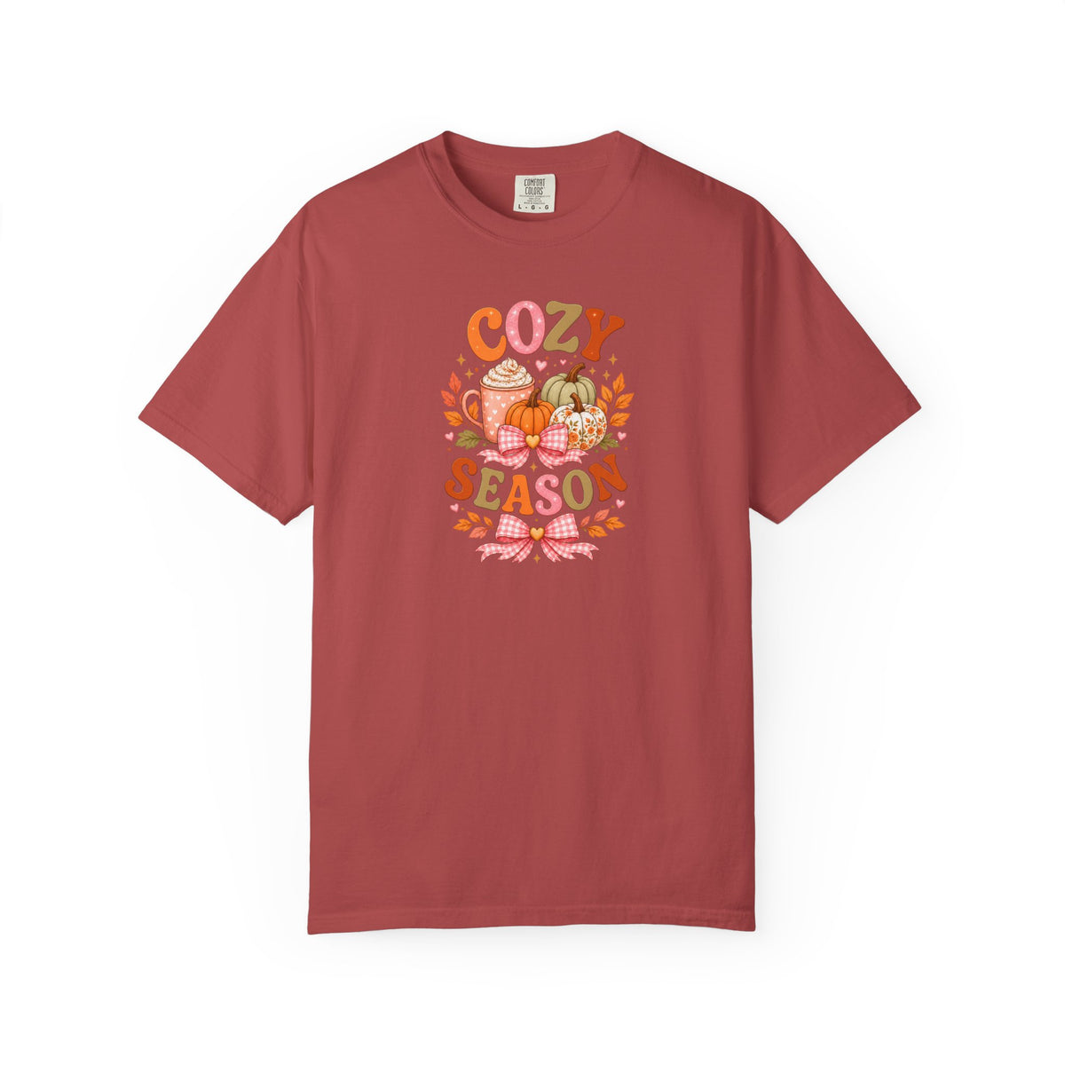 Cozy Season Shirt, Pumpkin Spice Latte Tee, Fall Coffee Pumpkin Sweatshirt, Cottagecore Autumn Shirt, Gingham Bow Fall Graphic Tee