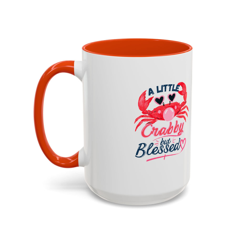 A Little Crabby But Blessed Mug, Funny Beach Coffee Mug, Cute Crab Mug Gift, Christian Summer Mug, Funny Coffee Lover Gift, Crab Lover Mug