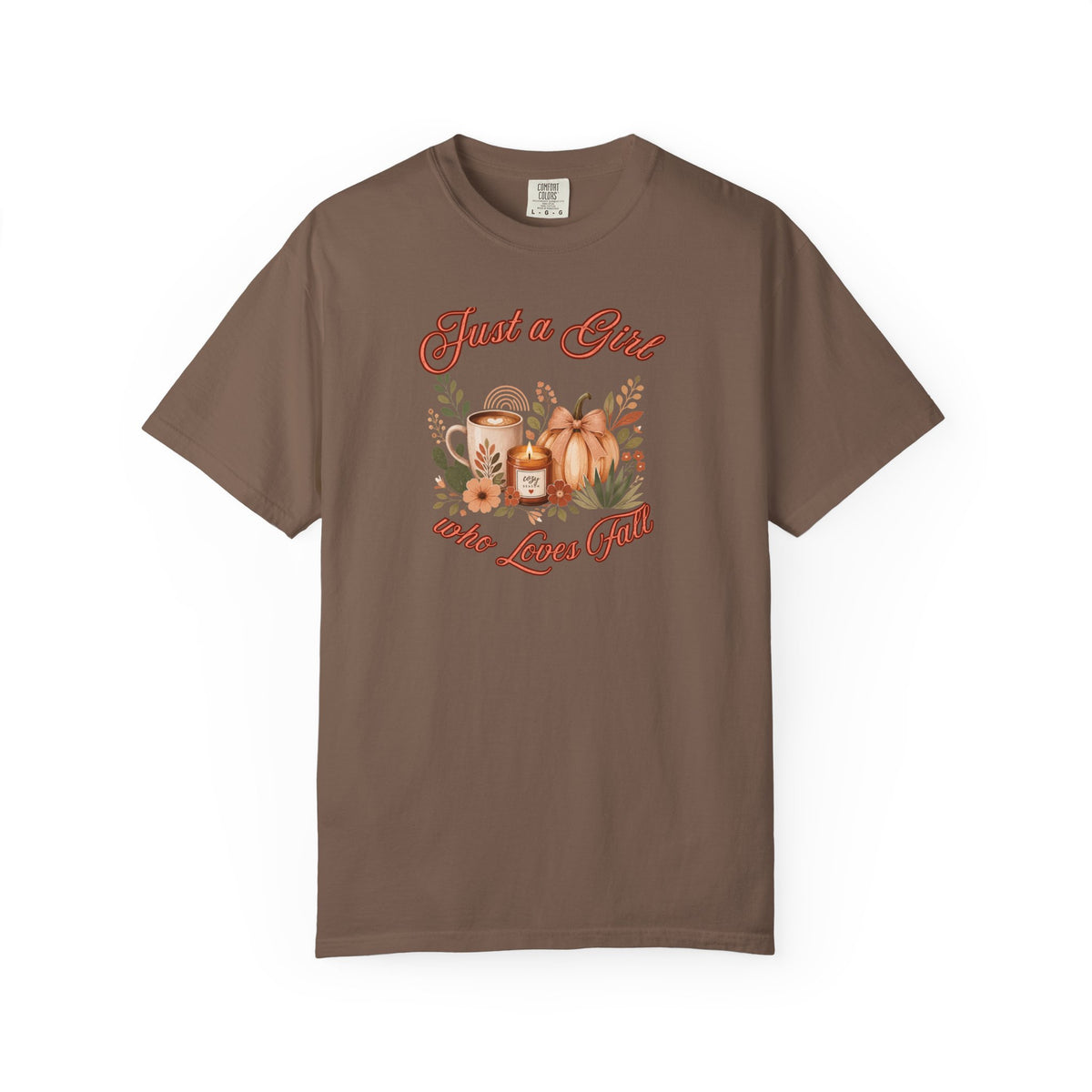 Just a Girl Who Loves Fall Shirt | Pumpkin Latte Tee | Autumn Women's Graphic Tee | Fall Season Shirt | Cozy Fall Gift for Her