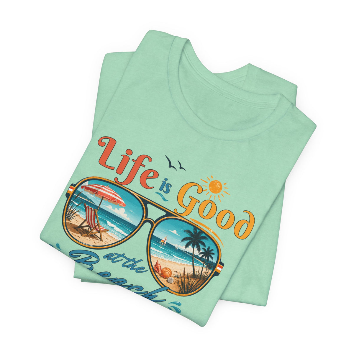 Life is Good at the Beach T-Shirt, Retro Summer Tee, Beach Lover Gift, Vacation Shirt, Womens Graphic Tee, Summer Outfit