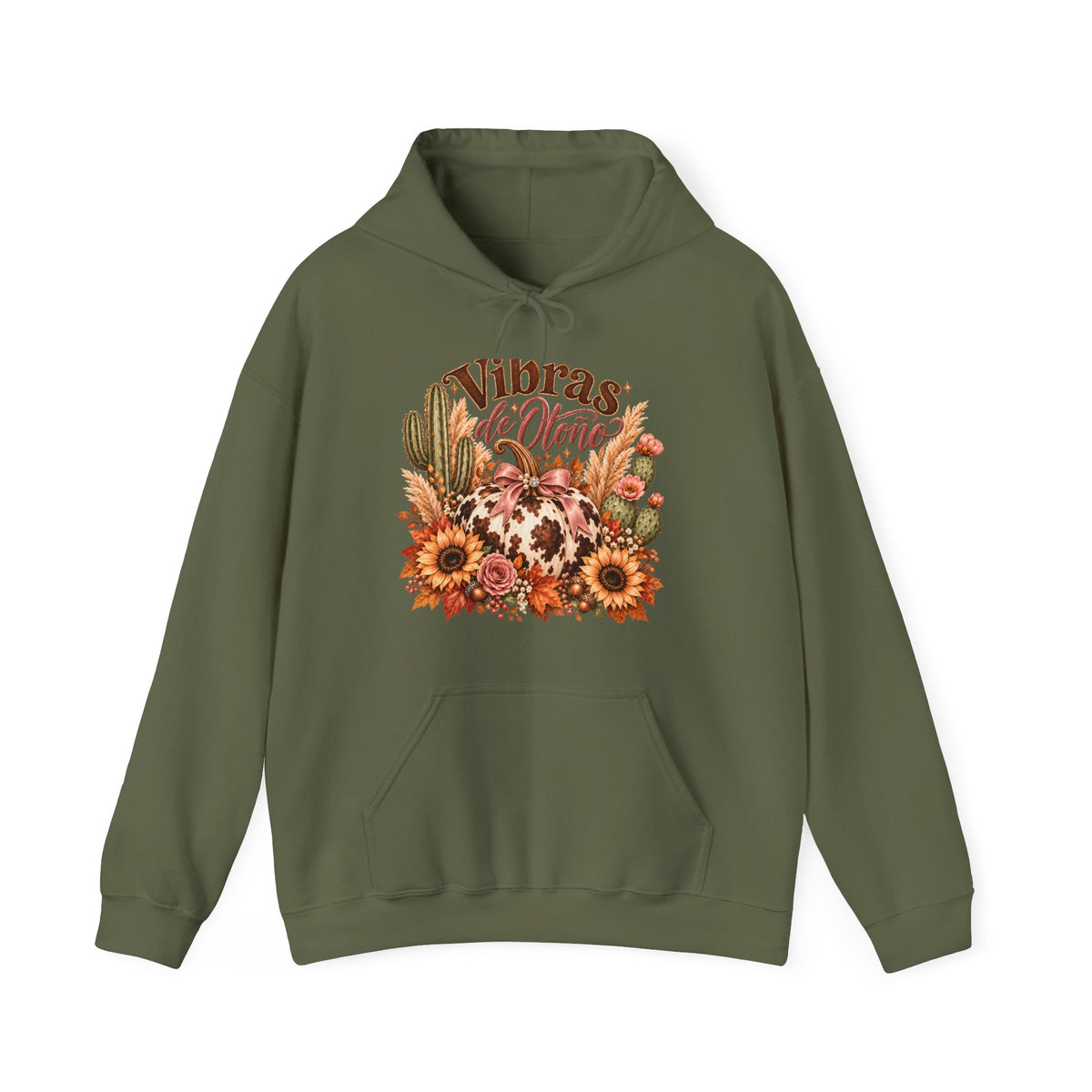 Comfort Colors Sweatshirt Pumpkin Hoodie Thanksgiving Sweatshirt Vintage Fall Boho Cactus Vibras de Otoño Fall Vibes Hoodie Women Gift