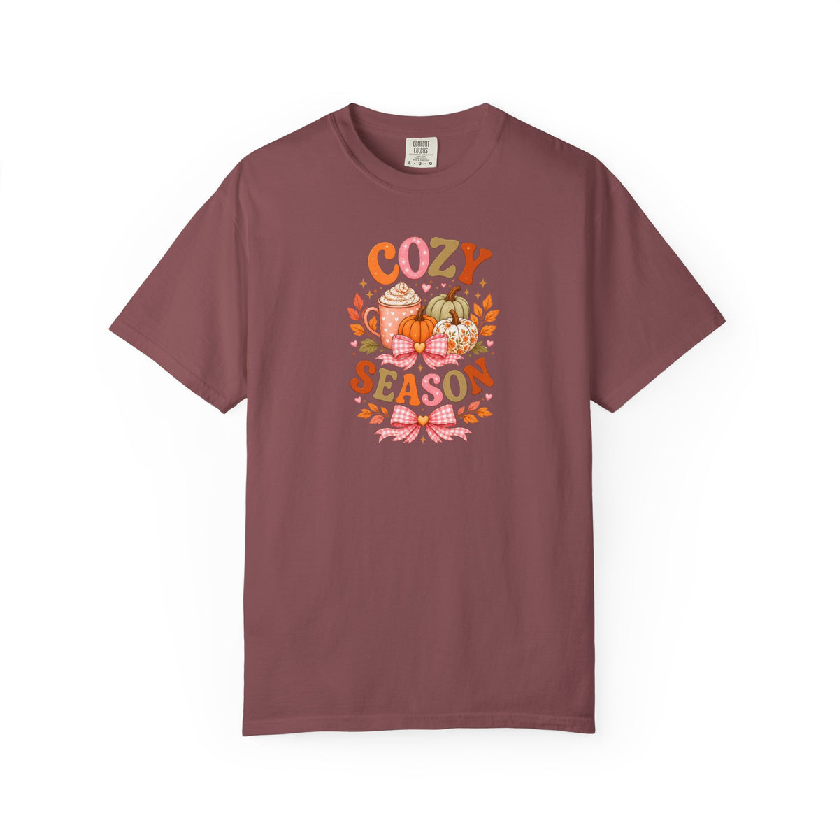Cozy Season Shirt, Pumpkin Spice Latte Tee, Fall Coffee Pumpkin Sweatshirt, Cottagecore Autumn Shirt, Gingham Bow Fall Graphic Tee