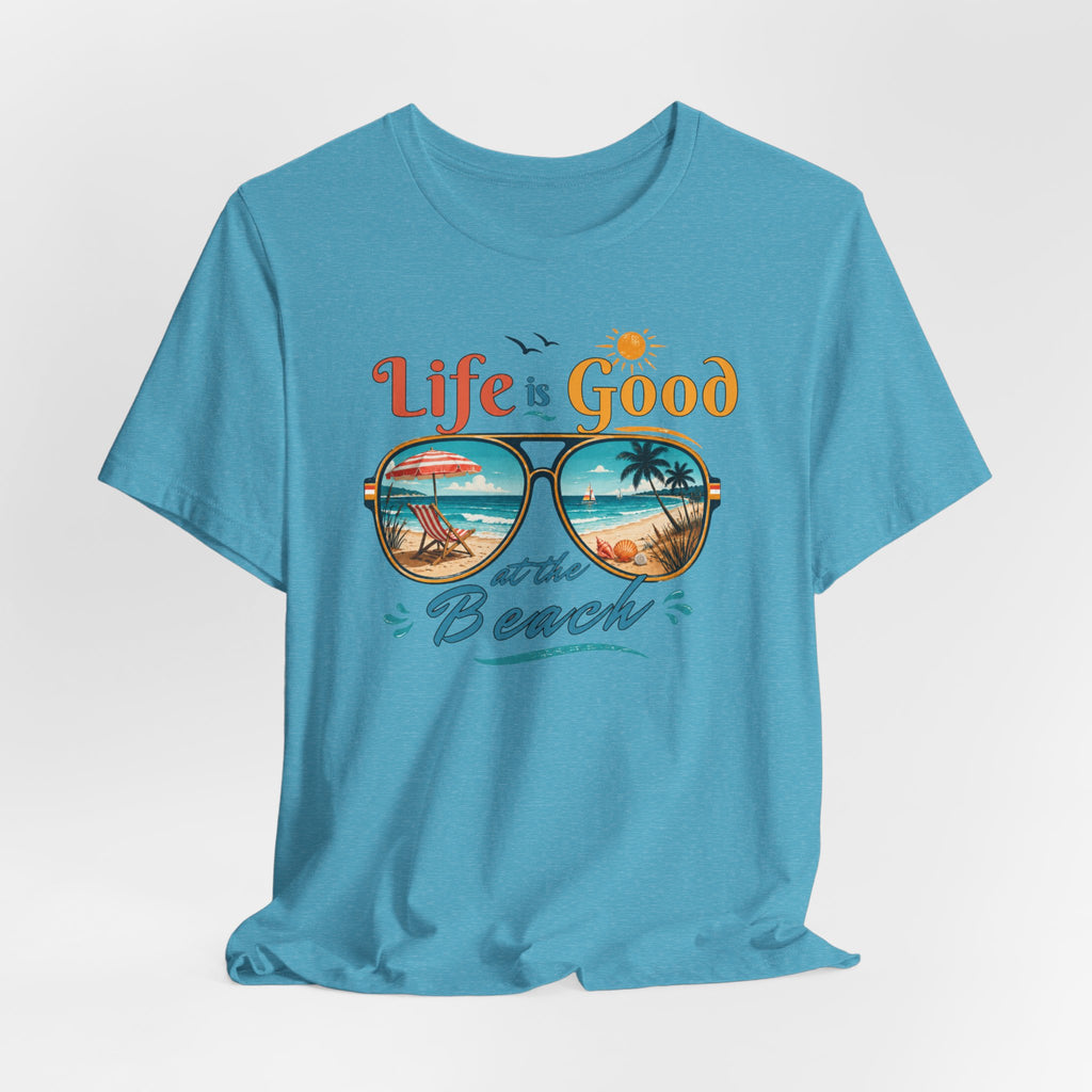 Life is Good at the Beach T-Shirt, Retro Summer Tee, Beach Lover Gift, Vacation Shirt, Womens Graphic Tee, Summer Outfit