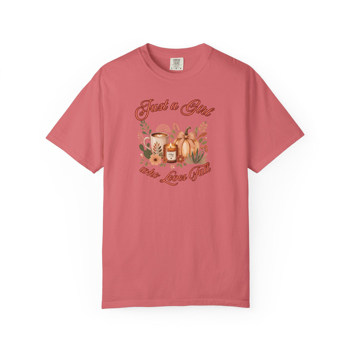 Just a Girl Who Loves Fall Shirt | Pumpkin Latte Tee | Autumn Women's Graphic Tee | Fall Season Shirt | Cozy Fall Gift for Her