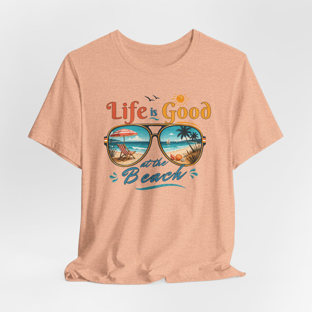 Life is Good at the Beach T-Shirt, Retro Summer Tee, Beach Lover Gift, Vacation Shirt, Womens Graphic Tee, Summer Outfit