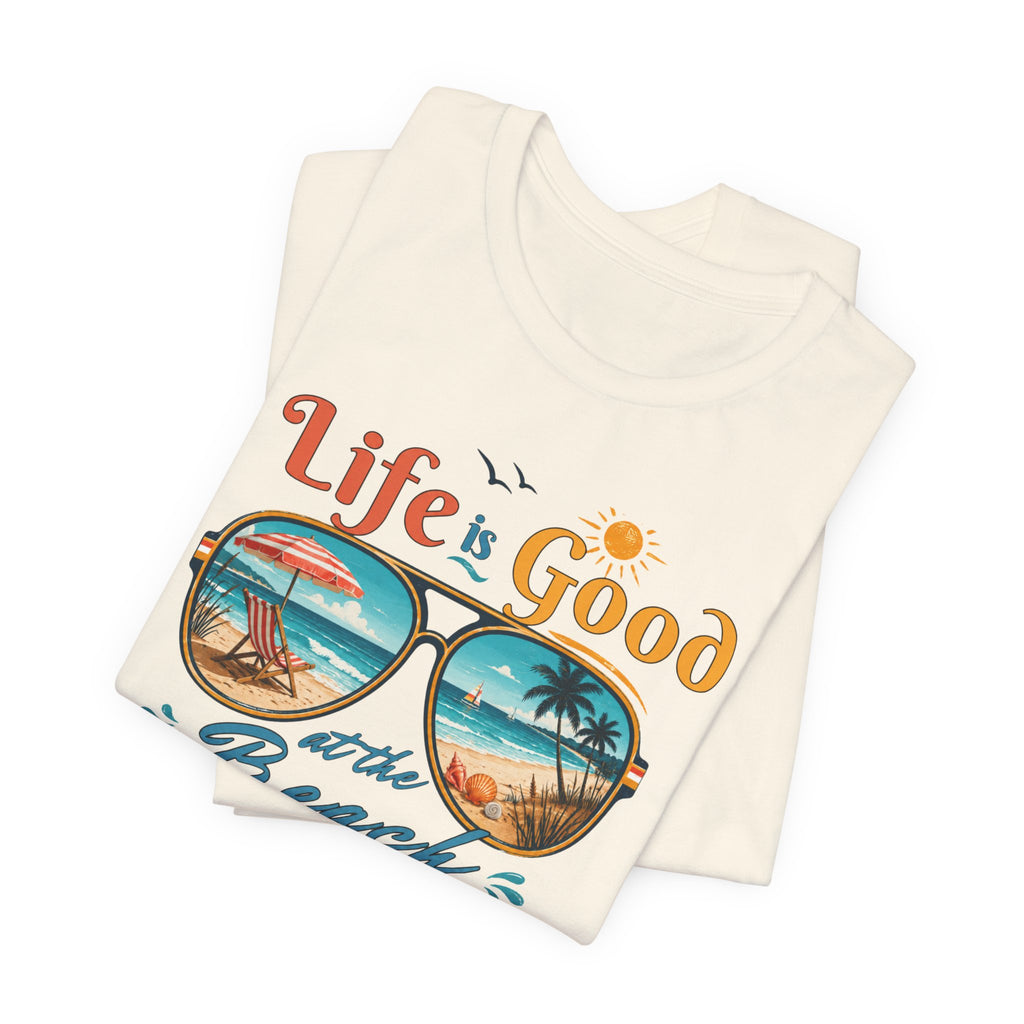 Life is Good at the Beach T-Shirt, Retro Summer Tee, Beach Lover Gift, Vacation Shirt, Womens Graphic Tee, Summer Outfit